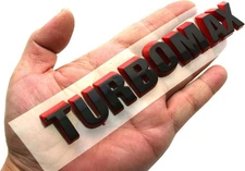 1Pc Turbomax Emblem Car Badge for 24-25 Silverado/Colorado 85079242 Black Red