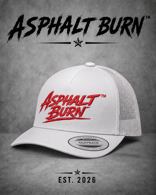 ASPHALT BURN  Horizontal Logo White   Classic Trucker Cap