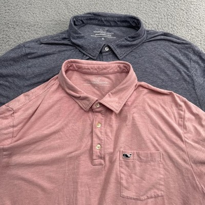 2 (TWO) Vineyard Vines  Polo Shirt Mens XL  Golf Performance Stretch Edgartown