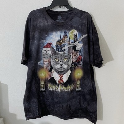 The Mountain x Harry Potter Hairy Pawter Shirt Mens 2XL  Gray Tie Dye Cats NEW