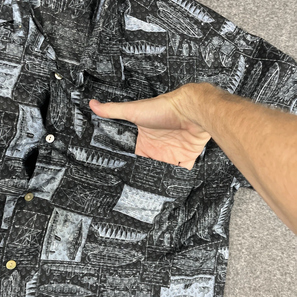 Camisa Tori Richard Hombres XL Multicolor Estampado Barco Algodón Hawaiano Césped Hecha en EE. UU. Foto 4 de 4