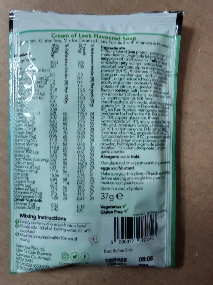 New You Diet Plan Cream Of Leek Soup x 24 Sachets - Image 2 of 3