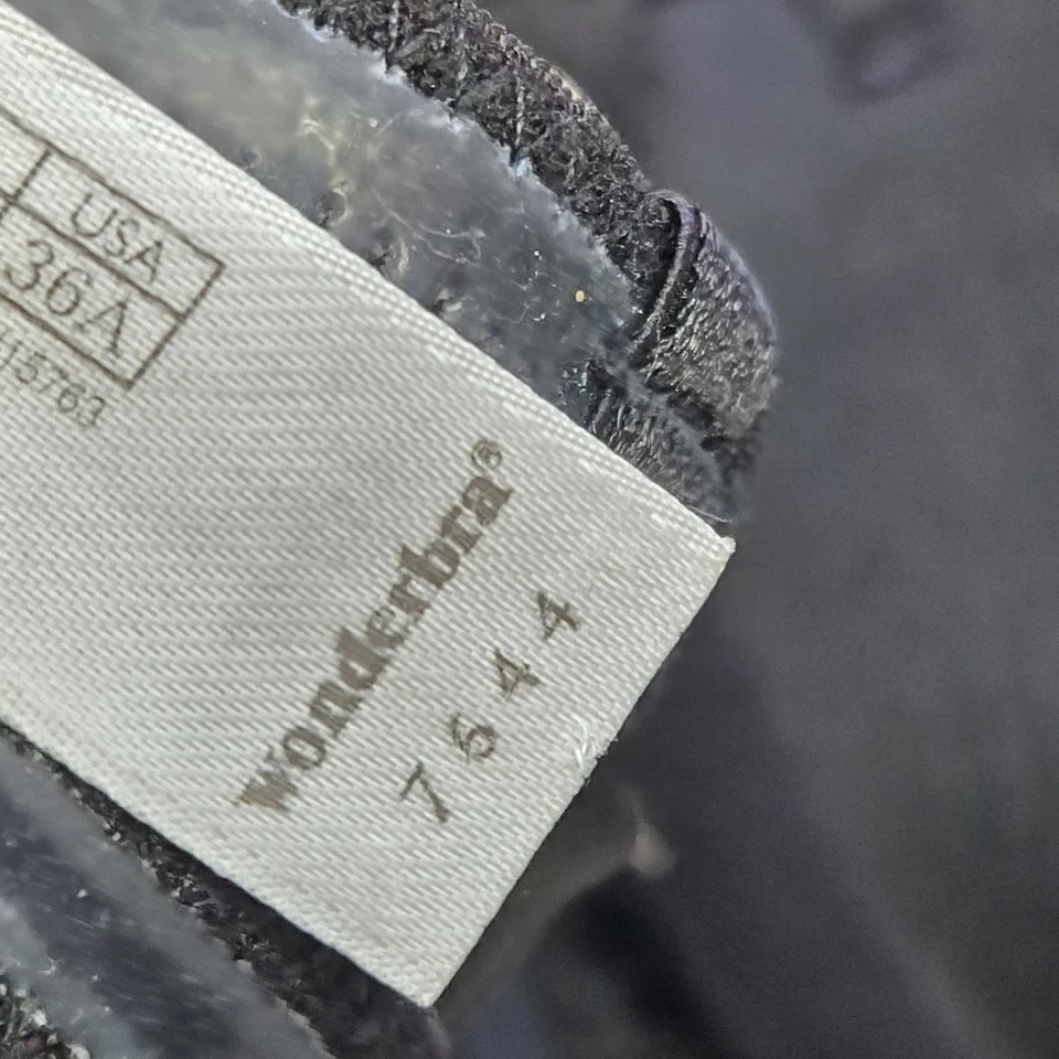 Wonderbra Women Bra 36A Black T Shirt Underwired Lace Strap READ - Image 3 of 4