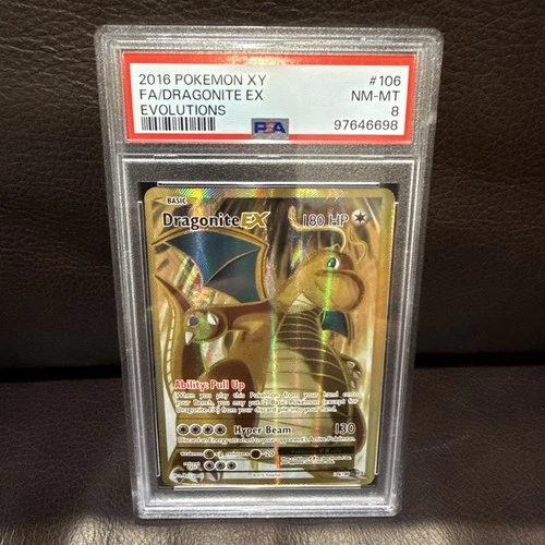 Pokemon PSA 8 NM-MT Dragonite EX 106/108 Evolutions FA Holofoil 2016 S#6819