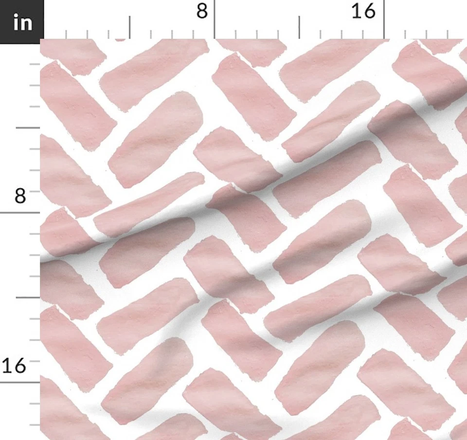 Tela de tapicería estampada en espiga acuarela melocotón rubor por yarda Foto 2 de 2