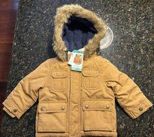 Carter's Kids Boys 18m Jacket Hoodie Coat Classic Unique Tan - NWT