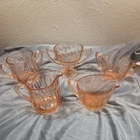 LOT OF 5 VINTAGE Pink/Flamingo Depression Glass Sugar Dishes/Creamers