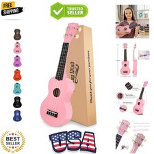 Soprano Ukulele 21 Inch Basswood Ukeleles for Beginners Four Strings Hawaiian...