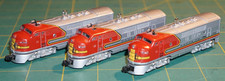 3 Hallmark Keepsake 1997Ornament 1950 Santa Fe F3 Diesel Locomotive Lionel Train