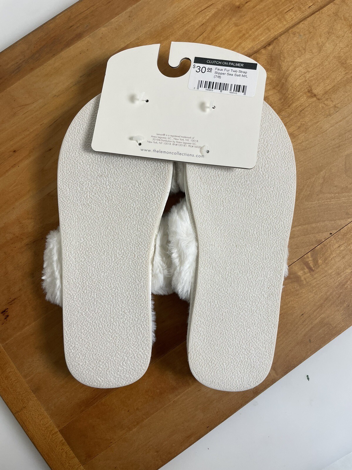 PANTOFOLA D’ORO Pantofole da donna bianche peluche a due cinghie in pelliccia sintetica M L 7 8 nuove