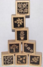 Flowers Leaves Fern Rubber Stamp Singles Tree Floral by Stampin Up Garden Blocks