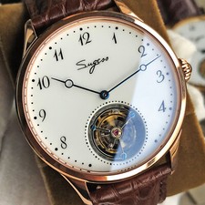 Sugess Enamel Dial Tourbillon Seagull ST8230 Mechanical Mens Mens Watch SU8230RW