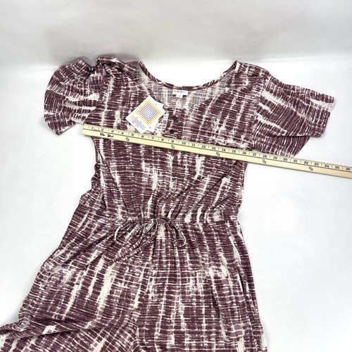 Lula Roe 1/4 Button Adjustable Abstract Cherry/White Romper Shorts Women’s S - Picture 4 of 8