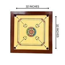 Carrom Board – Slight Marked – Natural Wood Size 32 x 32 Inch With Striker