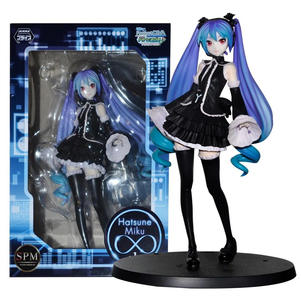 Figura Hatsune Miku l Gothic Miku Anime Modelo 17cm Coleccionista Kawaii Sanrio Decoración