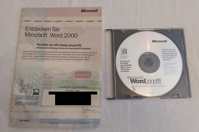 Microsoft Word 2000 Office Programm -Disk, Anleitung und Produktschlüssel