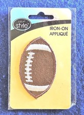 1pc Football Iron-On Patch Applique Wrights Next Style Sports Ball 2-1/2"x1-1/4"