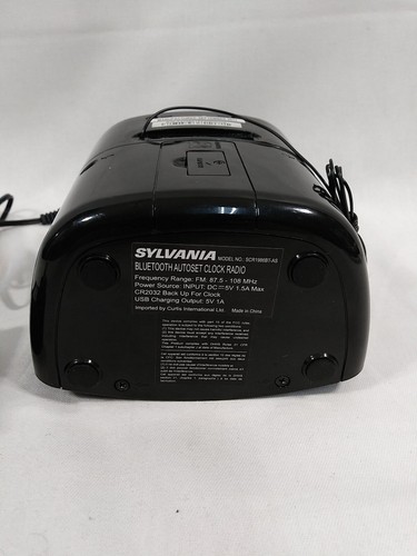 Sylvania SCR1986BT-AS Bluetooth Clock Radio Auto-Set Dual Alarm & USB Charging - Picture 7 of 8