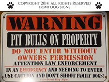 Metal Warning Pit Bulls Dog Sign For FENCE ,Beware Of Dog 8"x12"
