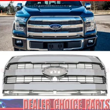 For 2015 16 2017 Ford F150 Front Chrome Grille Grill King Ranch Style w/Cam Hole