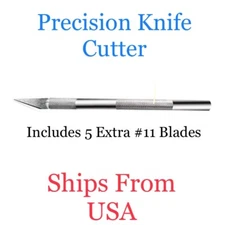 Precision Knife Blade Cutter Non-Slip Handle Arts Craft Cutting Tool Wood Paper