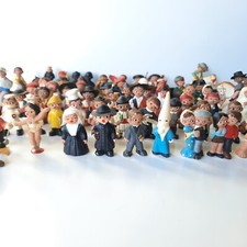 Vintage Red Clay Mud People 2” Terra Cotta Minature Figures Spain Lot of 60 B5