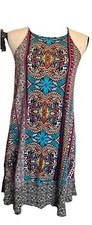 Xhilaration Womens Ethnic Tribal Print Dress Boho Style Size Med Colorful Sz Med