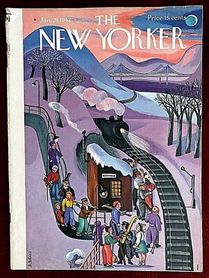 The New Yorker Magazine ~ January 24, 1942 ~ B. Tobias Skiers Waiting For Train 