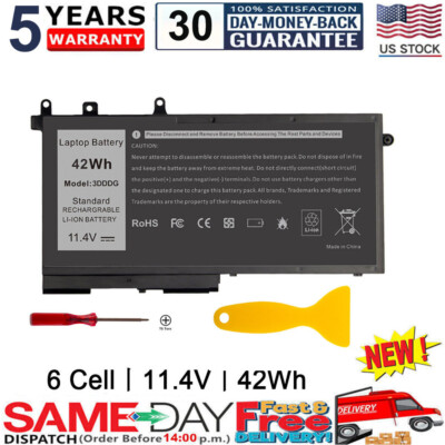 ✓3DDDG 11.4V 42Wh New Laptop Battery for Dell Latitude E5280 5290
