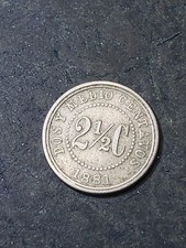 1881 COLOMBIA 2 1/2 CENTAVOS Coin #jul111
