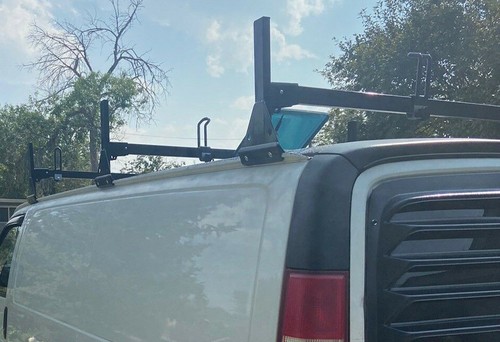 Ladder Roof Racks Steel Black Rack For Chevy Express Fullsize Van 3 bar ...