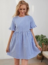 Blue and White Short Sleeve Dress NWOT