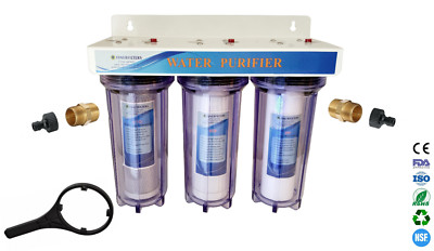 3 Stufen HMA Wasserfiltersystem mit Schlauchverschraubungen 10'' Schwermetall Reduzierung