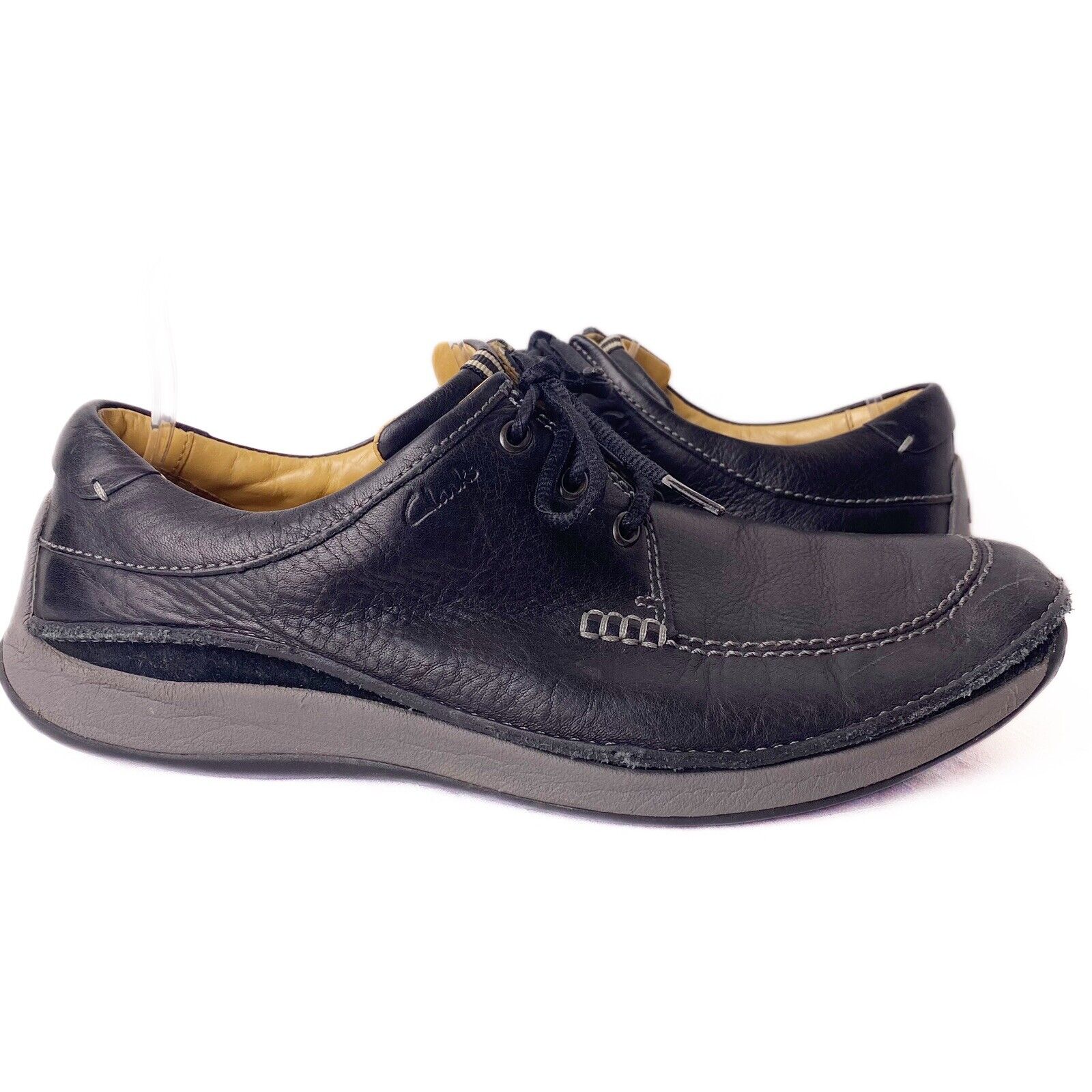 kapitalisme Bovenstaande Betreffende Clarks Active Air Casual Walking Shoes Men US 10 UK 9 Black Leather Lace Up  | eBay
