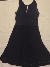 Davids Bridal Navy Blue Dress With Embellishments Size  6