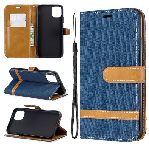 Case For iPhone 14 13 12 11 Pro Max Xr X 8 Cover Denim Leather Card Wallet Flip - Picture 14 of 21