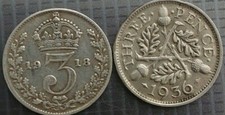 George V 1911 to 1936 Silver Threepence 3d Choose your Years / Grade