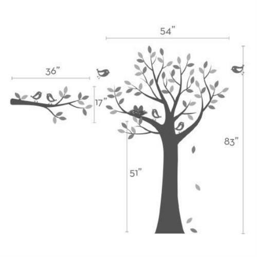 Tree Wall Decal with Bird Family - Picture 6 of 11