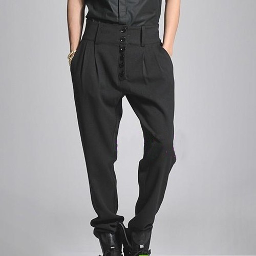 Waist Fashion Trousers Slim Korean 