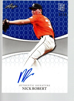 2022 Leaf Perfect Game National Showcase Auto Blue BA-NR1 Nick Robert 3/15