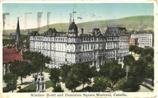Windsor Hotel And Dorchester Square, Montreal, Quebec, Canada Postcard