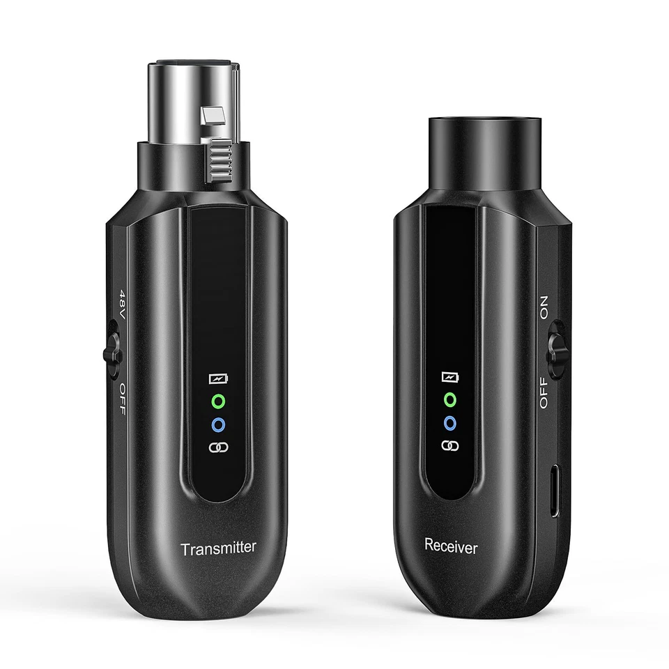 POGOLAB Mikrofon Sender Empfänger 2.4G Kabelloses Funkmikrofon-Adapter für Dynamisch...