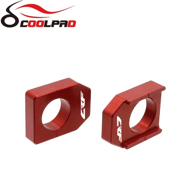 红色数控后轴块链调节器适用于本田 CRF250R CRF250X CRF450R 450L — 第 4/4 张图片
