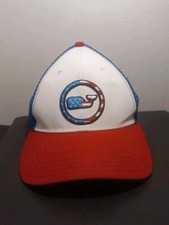 Vineyard Vines USA Flag Whale Snapback Trucker Hat Cap Red White Blue