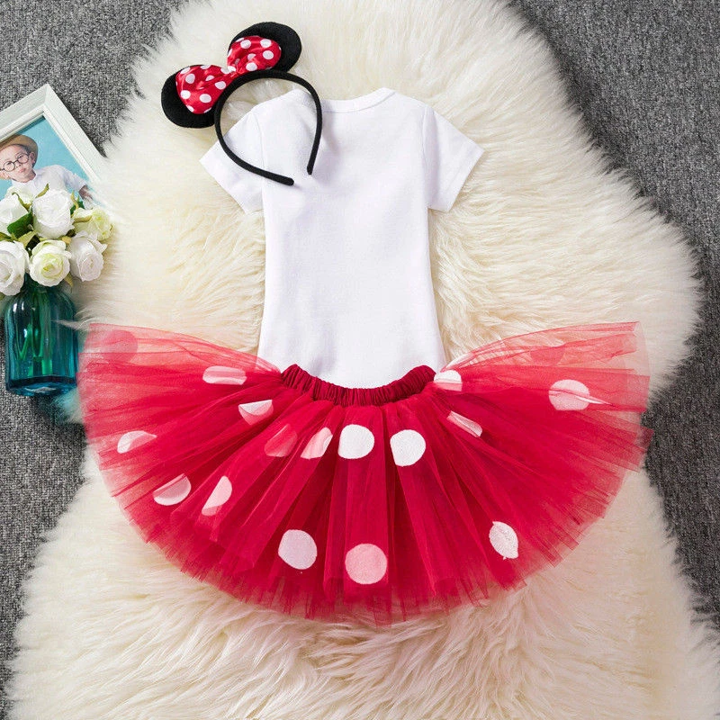 Robe bébé 1er premier anniversaire souris Minnie casse-tête jupe tutu tenue  ZG8