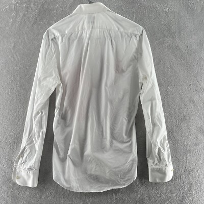 Alexander McQueen Shirt Mens Size 15 White Red Graphic Print Long