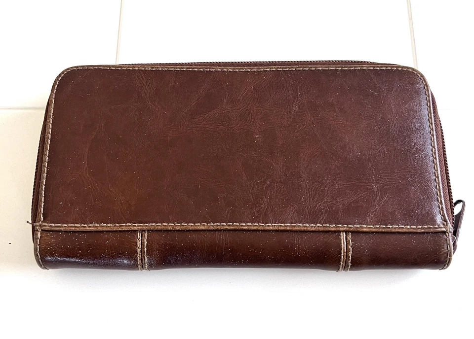 Rosetti Brown Zip Around Wallet Women's Credit Card Coins Clutch Wallet Brown - Image 3 of 4