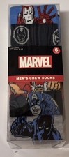 MARVEL AVENGERS Men s Crew Socks 6 Pair Set Spider/Man, Iron Man Size 6-12 New