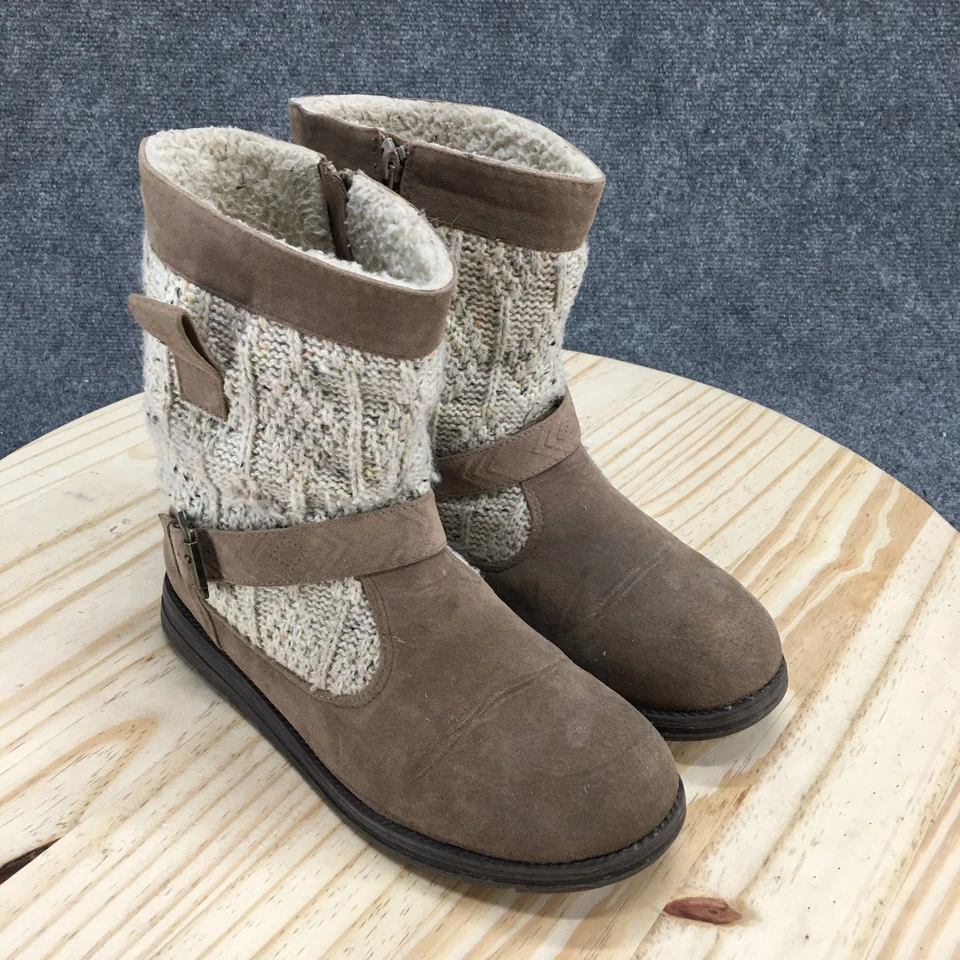 MukLuks Botas Mujer 10 Marrón Nieve Imitación Gamuza Crochet Cómodas Informales Tobillo Top Foto 3 de 4