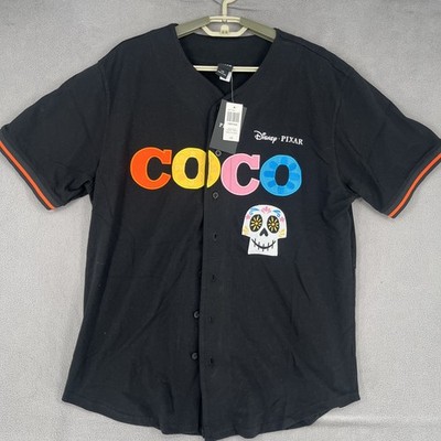 Coco Shirt Mens Large Black NWT Disney Pixar Baseball Jersey Miguel BoxLunch